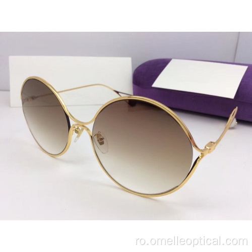 High End Metal Ochelari de soare rotunde pentru femei